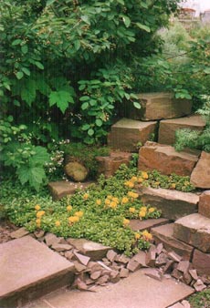 Gartenplanung: Ausführungsarbeiten Steinmauer